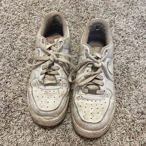 Nike white AF1s. Sz 8. Womens. Dirty can be cleaned, had holes in inside heel.